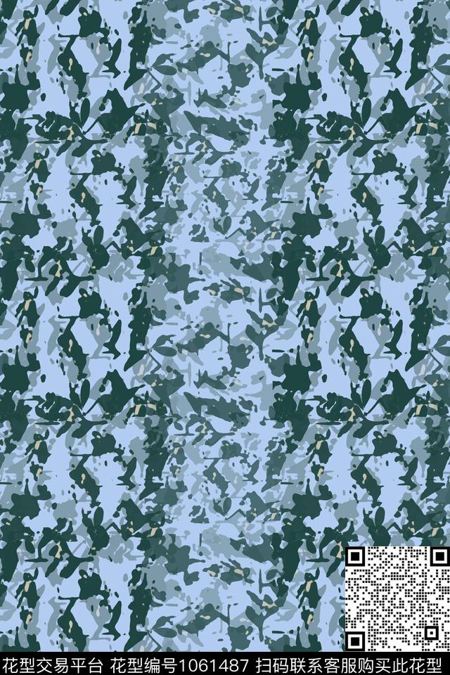 胸前独幅民族风抽象传统印花华亿平台下载（图片编号: 1061487） - 瓦栏（Walan）