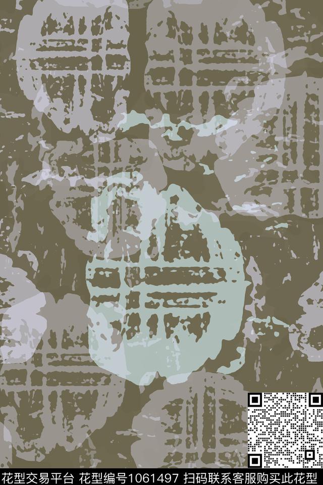 抽象男装休闲花卉圆圈与波点传统印花华亿平台下载（图片编号: 1061497） - 瓦栏（Walan）