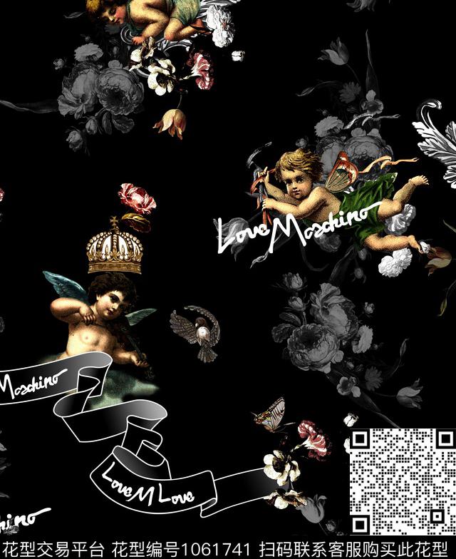 花卉天使DOLCEGABBANA数码印花华亿平台下载（图片编号: 1061741） - 瓦栏（Walan）