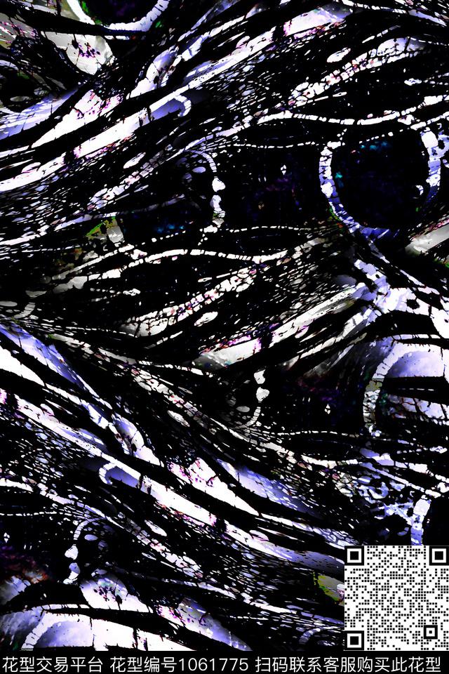肌理抽象暗黑风数码印花华亿平台下载（图片编号: 1061775） - 瓦栏（Walan）