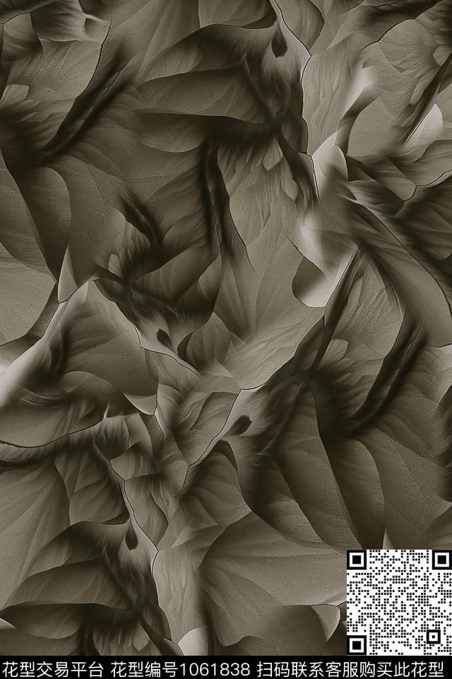 肌理抽象男装数码印花华亿平台下载（图片编号: 1061838） - 瓦栏（Walan）