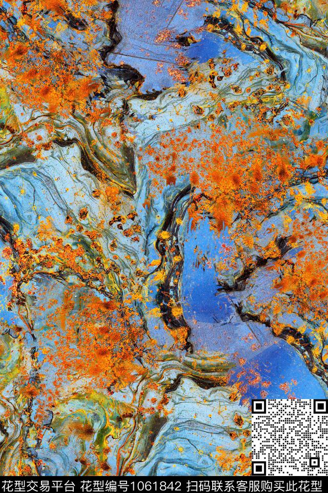 肌理抽象斑驳数码印花华亿平台下载（图片编号: 1061842） - 瓦栏（Walan）