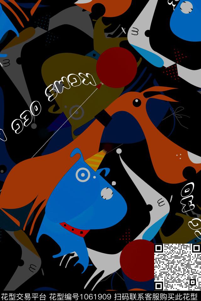 卡通趣味男装数码印花华亿平台下载（图片编号: 1061909） - 瓦栏（Walan）