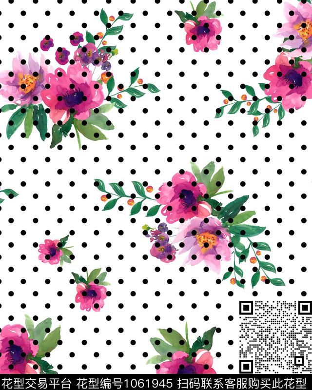 数码华亿平台手绘花卉女装数码印花华亿平台下载（图片编号: 1061945） - 瓦栏（Walan）