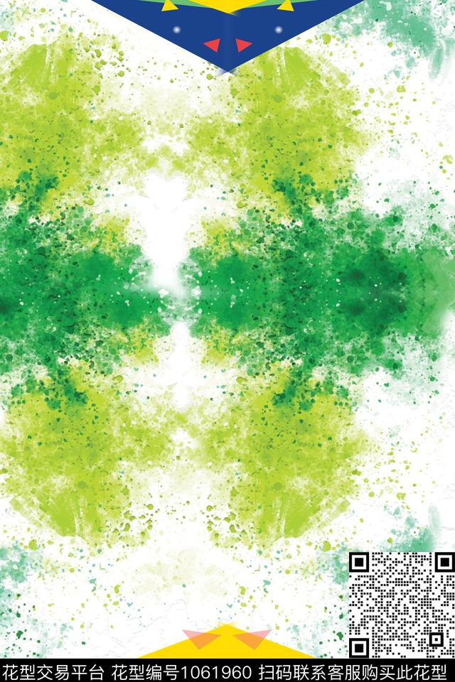 卡通三角形几何花卉数码印花华亿平台下载（图片编号: 1061960） - 瓦栏（Walan）