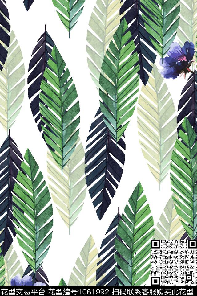 配饰花卉绿植树叶数码印花华亿平台下载（图片编号: 1061992） - 瓦栏（Walan）