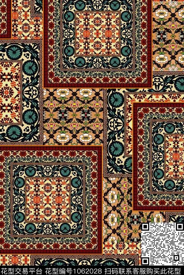民族风肌理花卉数码印花华亿平台下载（图片编号: 1062028） - 瓦栏（Walan）