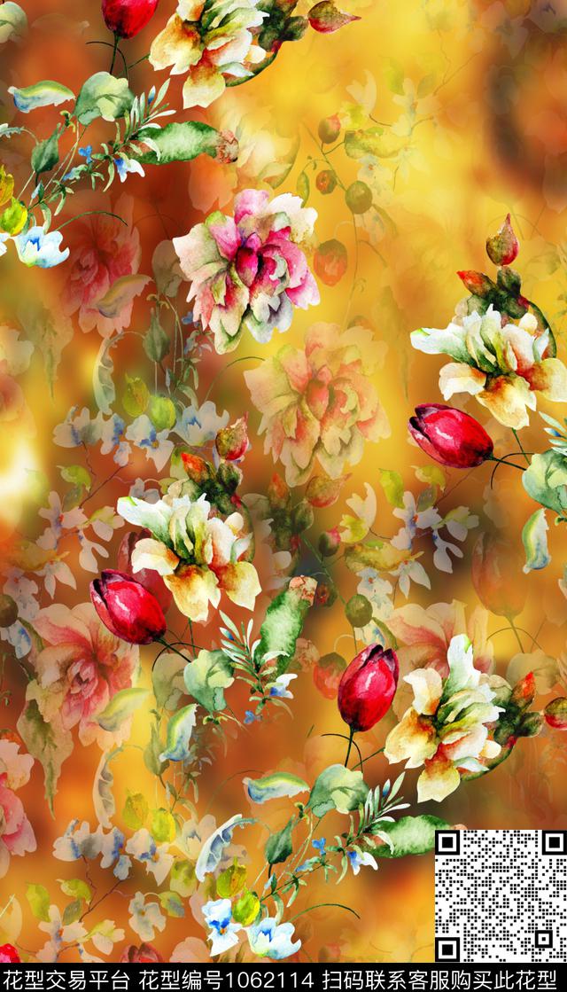 数码华亿平台花卉女装数码印花华亿平台下载（图片编号: 1062114） - 瓦栏（Walan）