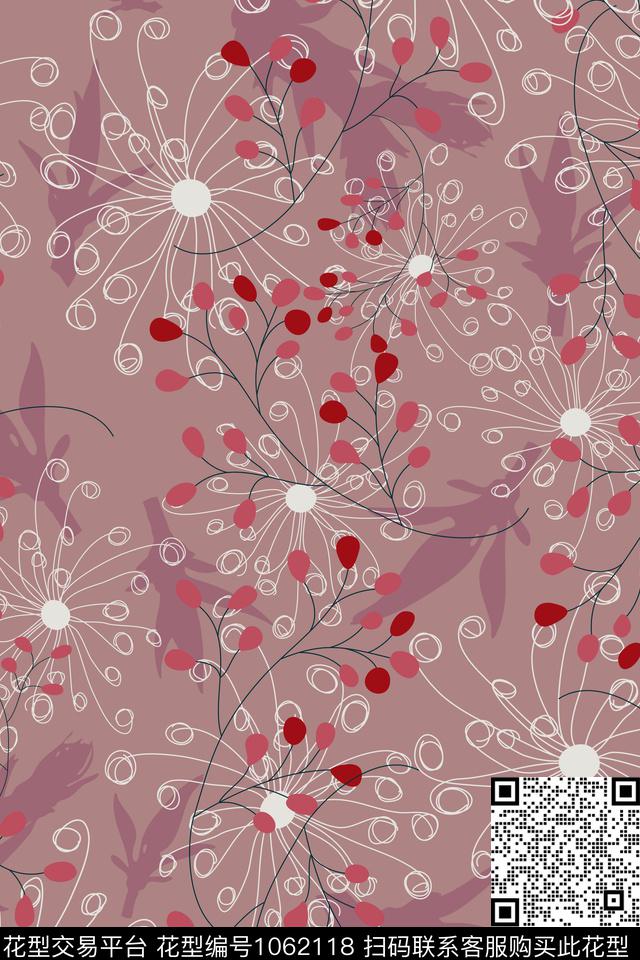 抽象花卉小碎花春夏华亿平台数码印花华亿平台下载（图片编号: 1062118） - 瓦栏（Walan）