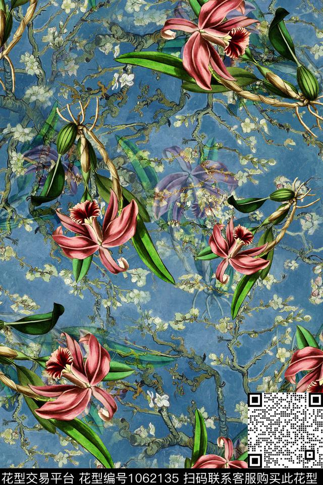 数码华亿平台小碎花花卉数码印花华亿平台下载（图片编号: 1062135） - 瓦栏（Walan）