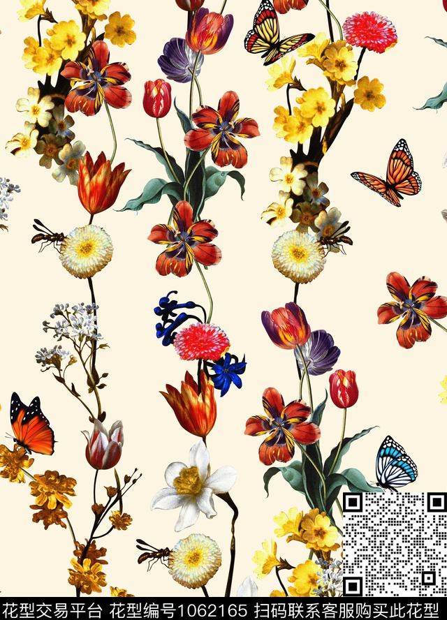 连衣裙真丝蝴蝶数码印花华亿平台下载（图片编号: 1062165） - 瓦栏（Walan）