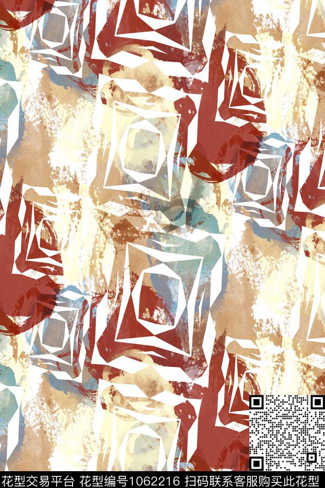 条纹民族风抽象数码印花华亿平台下载（图片编号: 1062216） - 瓦栏（Walan）