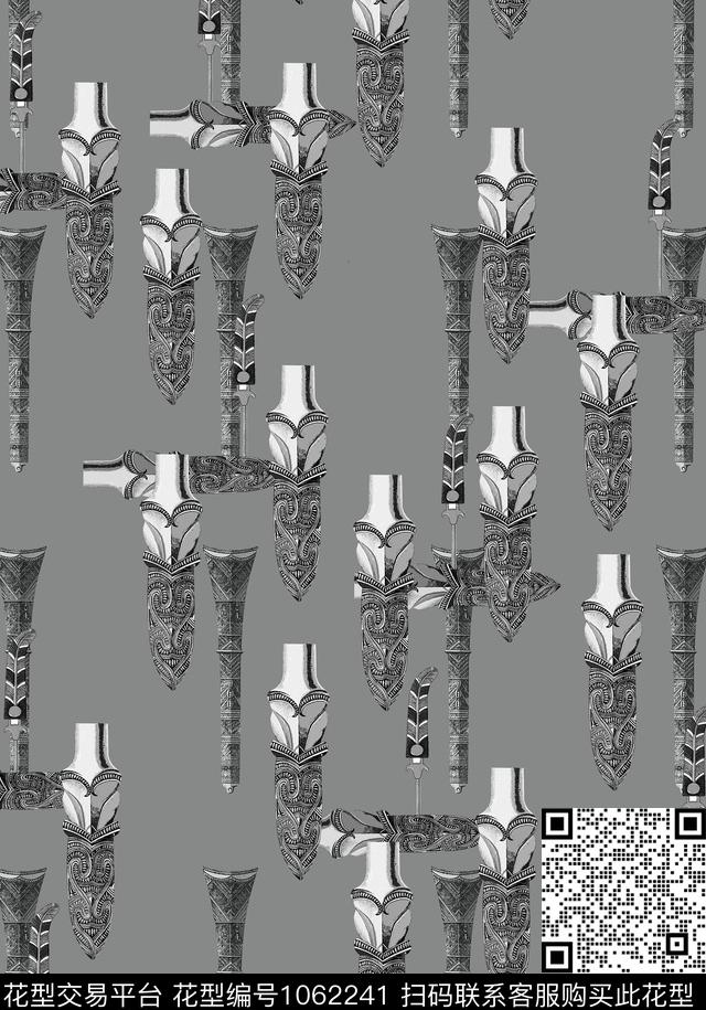 羽毛复古剑数码印花华亿平台下载（图片编号: 1062241） - 瓦栏（Walan）