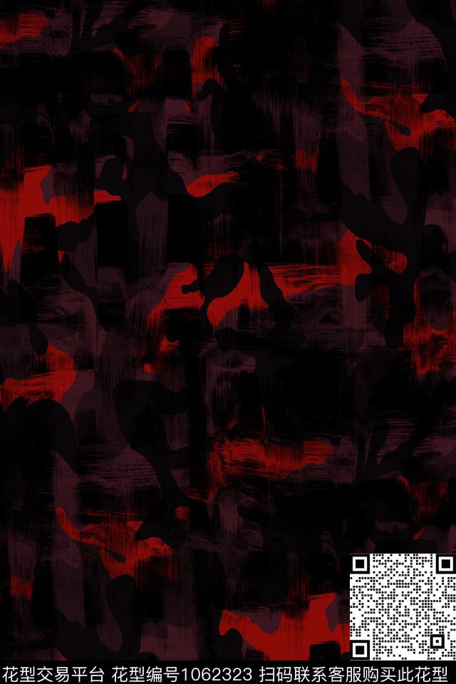 抽象迷彩复古迷彩Fei-男装数码印花华亿平台下载（图片编号: 1062323） - 瓦栏（Walan）