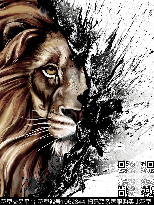 抽象男装狮子霸气男装定位数码印花华亿平台下载（图片编号: 1062344） - 瓦栏（Walan）