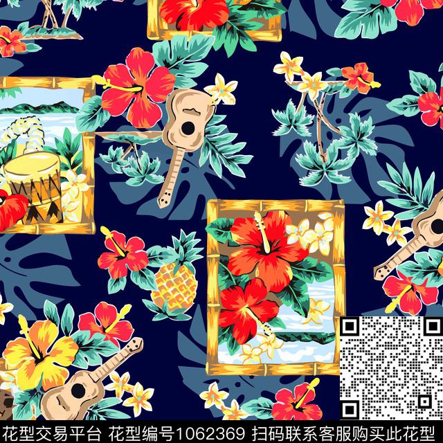 绿植树叶热带水果热带华亿平台传统印花华亿平台下载（图片编号: 1062369） - 瓦栏（Walan）