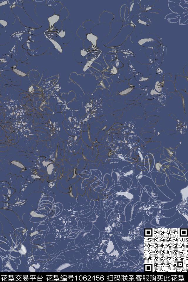 风格化花卉手绘线条笔触签字笔印花传统印花华亿平台下载（图片编号: 1062456） - 瓦栏（Walan）