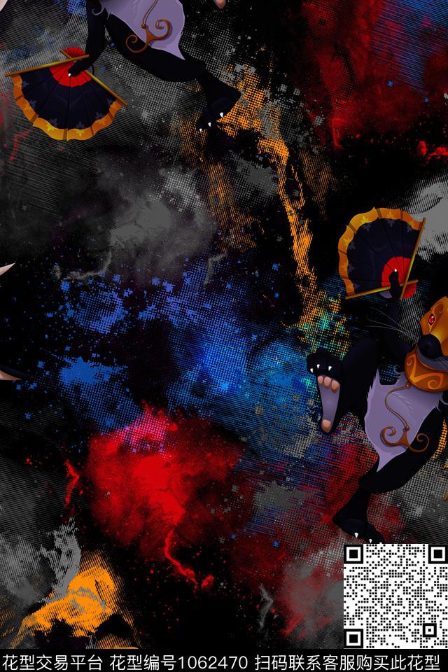 抽象男装迷彩数码印花华亿平台下载（图片编号: 1062470） - 瓦栏（Walan）