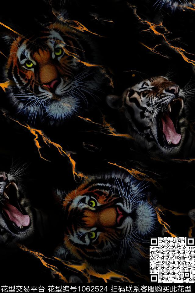 抽象男装花卉数码印花华亿平台下载（图片编号: 1062524） - 瓦栏（Walan）