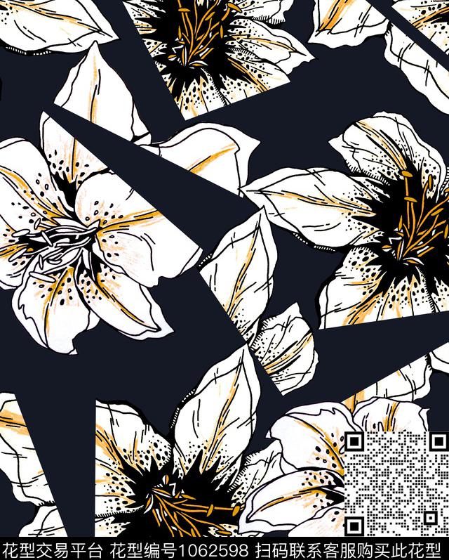 数码华亿平台花卉大牌风数码印花华亿平台下载（图片编号: 1062598） - 瓦栏（Walan）