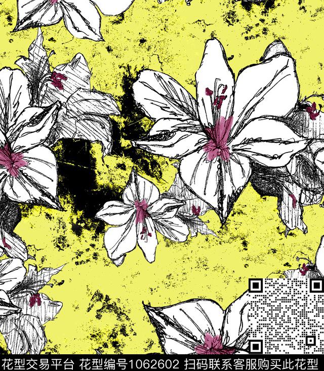 数码华亿平台花卉大牌风数码印花华亿平台下载（图片编号: 1062602） - 瓦栏（Walan）
