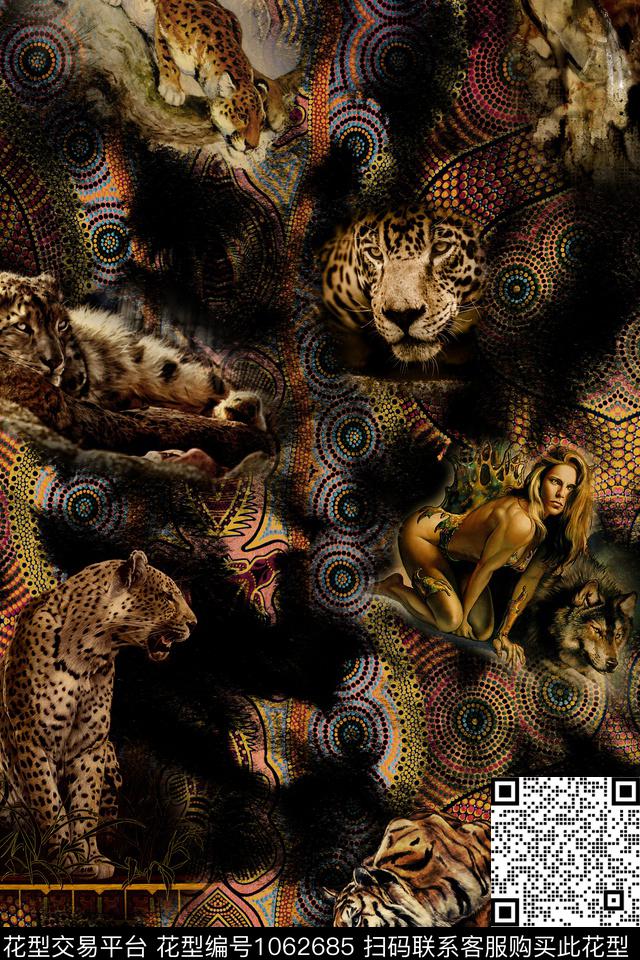 复古动物Fei-男装Fei-动物世界数码印花华亿平台下载（图片编号: 1062685） - 瓦栏（Walan）