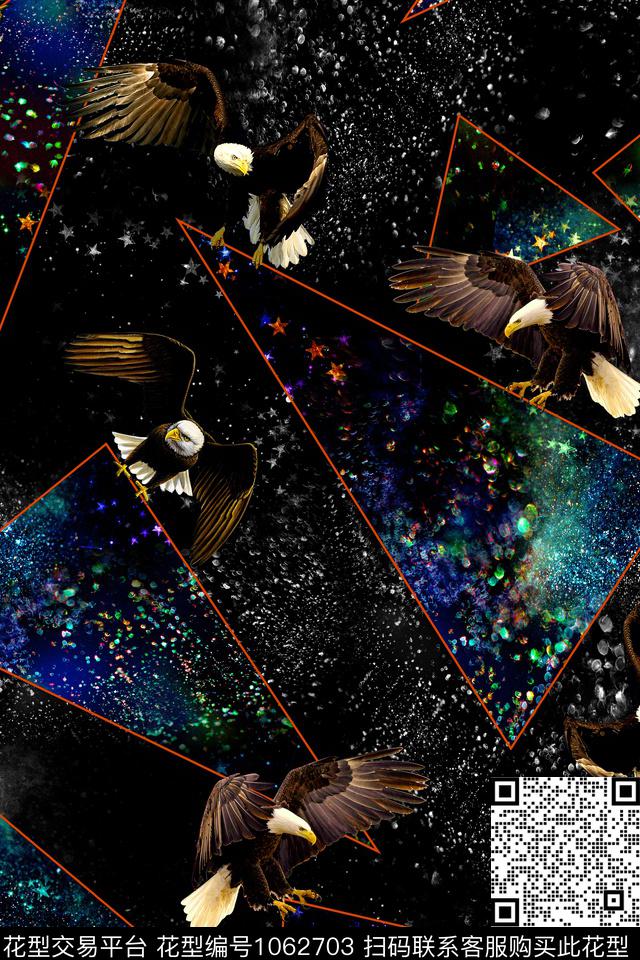 老鹰星空Fei-创意趣味数码印花华亿平台下载（图片编号: 1062703） - 瓦栏（Walan）