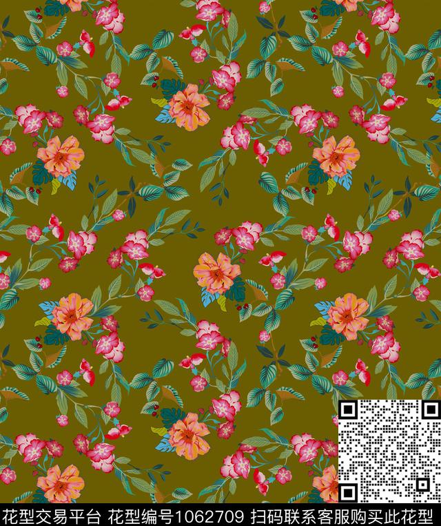 数码华亿平台民族风花卉数码印花华亿平台下载（图片编号: 1062709） - 瓦栏（Walan）