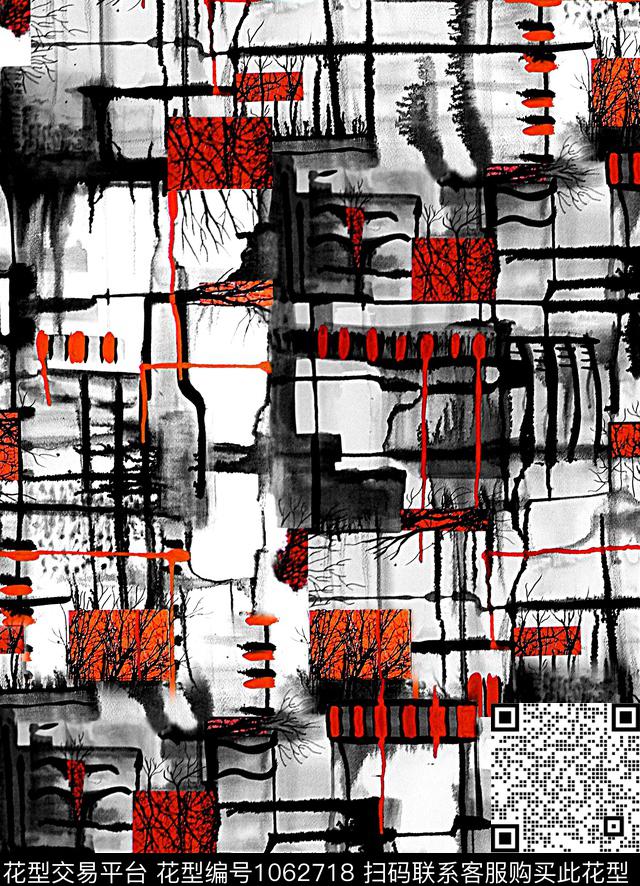 数码华亿平台抽象几何数码印花华亿平台下载（图片编号: 1062718） - 瓦栏（Walan）