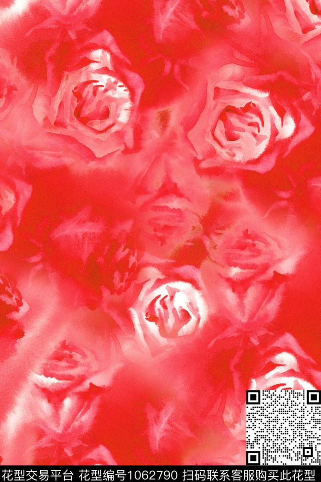 植物花卉手绘花卉数码印花华亿平台下载（图片编号: 1062790） - 瓦栏（Walan）