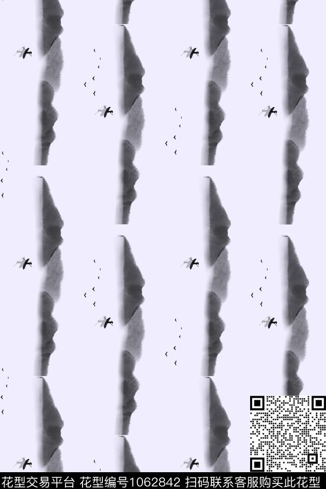 水墨风国画中国风传统印花华亿平台下载（图片编号: 1062842） - 瓦栏（Walan）