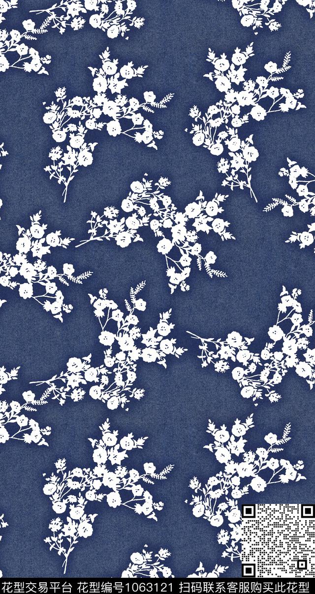 小碎花布纹牛仔肌理数码印花华亿平台下载（图片编号: 1063121） - 瓦栏（Walan）