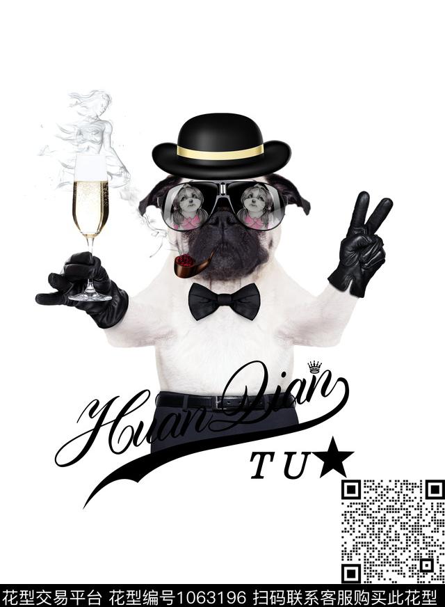 香槟老板狗墨镜狗数码印花华亿平台下载（图片编号: 1063196） - 瓦栏（Walan）