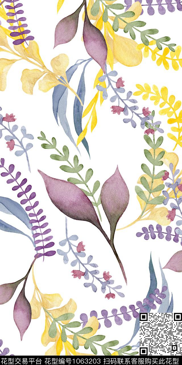 小碎花手绘花卉满版散花数码印花华亿平台下载（图片编号: 1063203） - 瓦栏（Walan）