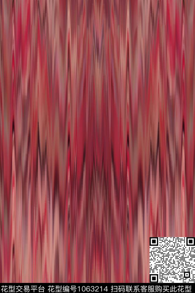 条纹抽象女装数码印花华亿平台下载（图片编号: 1063214） - 瓦栏（Walan）