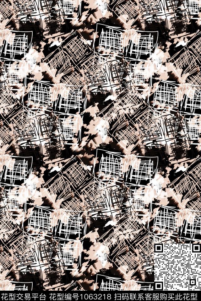 条纹民族风抽象数码印花华亿平台下载（图片编号: 1063218） - 瓦栏（Walan）