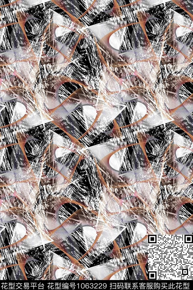 民族风抽象几何数码印花华亿平台下载（图片编号: 1063229） - 瓦栏（Walan）