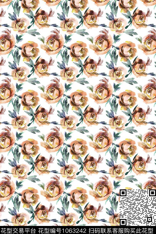 数码华亿平台民族风花卉数码印花华亿平台下载（图片编号: 1063242） - 瓦栏（Walan）