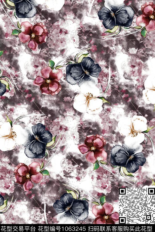 数码华亿平台民族风花卉数码印花华亿平台下载（图片编号: 1063245） - 瓦栏（Walan）