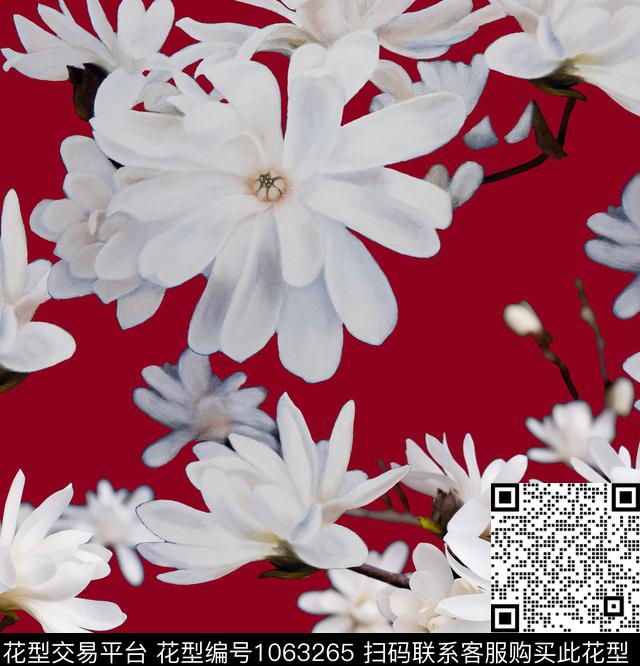 数码华亿平台花卉大牌风数码印花华亿平台下载（图片编号: 1063265） - 瓦栏（Walan）