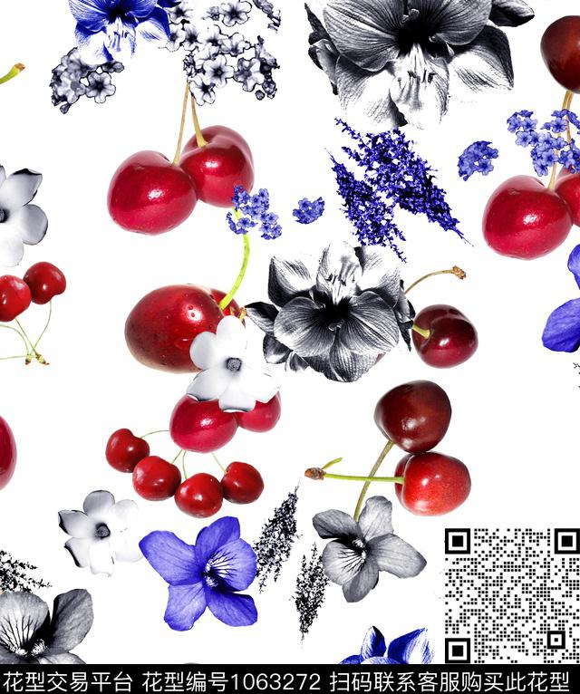 数码华亿平台花卉大牌风数码印花华亿平台下载（图片编号: 1063272） - 瓦栏（Walan）