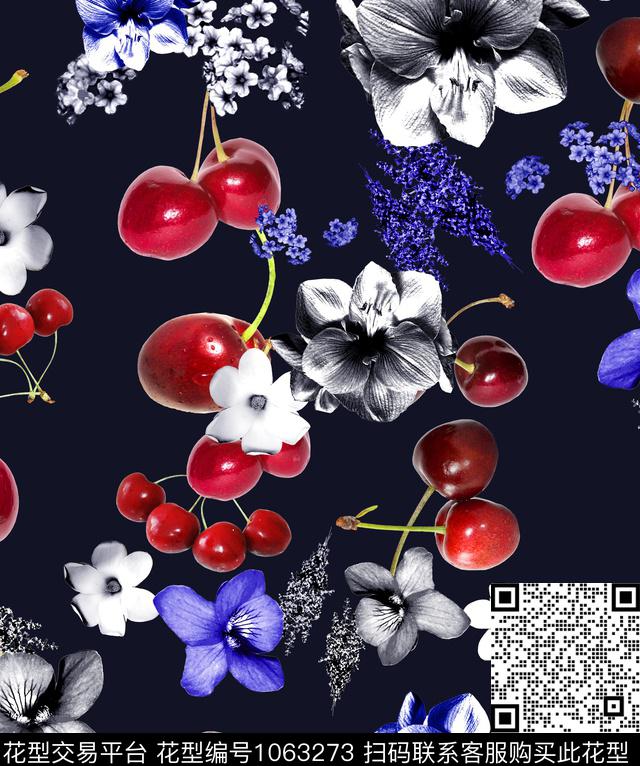 数码华亿平台花卉大牌风数码印花华亿平台下载（图片编号: 1063273） - 瓦栏（Walan）