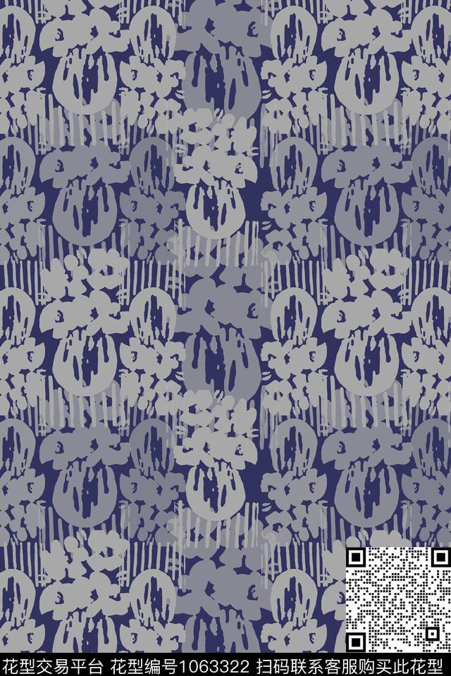 抽象风格化花卉签字笔印花传统印花华亿平台下载（图片编号: 1063322） - 瓦栏（Walan）