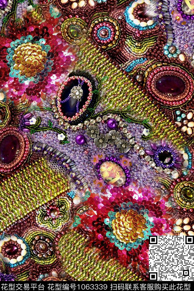 珠宝宝石纹理年轻女性数码印花华亿平台下载（图片编号: 1063339） - 瓦栏（Walan）
