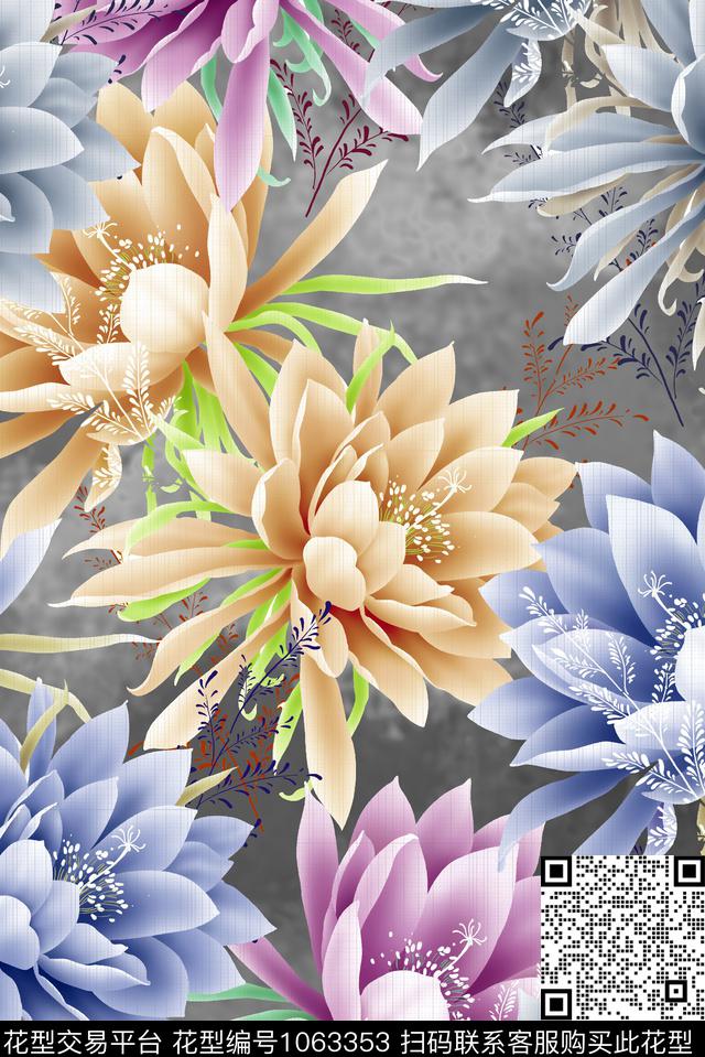 数码华亿平台花瓣春夏华亿平台数码印花华亿平台下载（图片编号: 1063353） - 瓦栏（Walan）