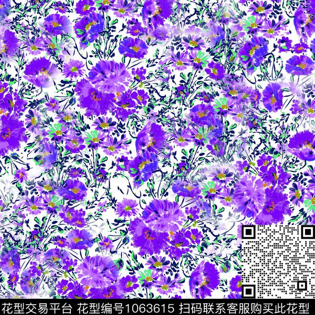 数码华亿平台小碎花手绘花卉数码印花华亿平台下载（图片编号: 1063615） - 瓦栏（Walan）