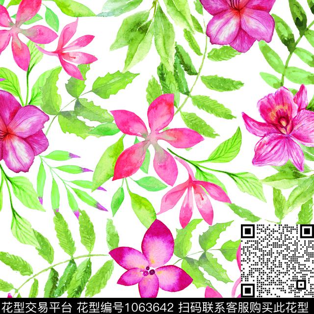 数码华亿平台小碎花手绘花卉数码印花华亿平台下载（图片编号: 1063642） - 瓦栏（Walan）