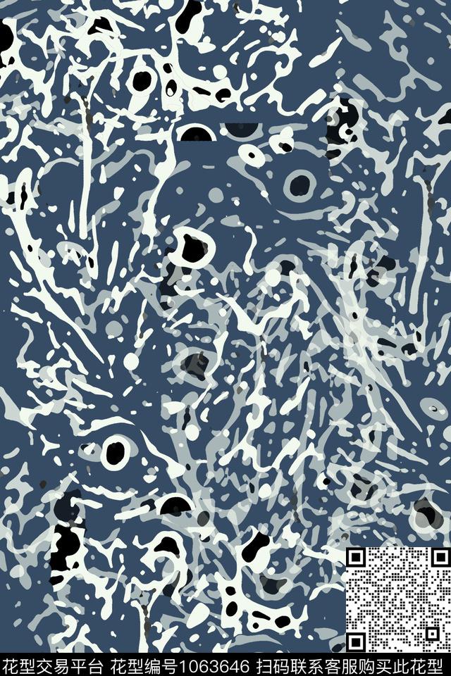 肌理抽象签字笔印花传统印花华亿平台下载（图片编号: 1063646） - 瓦栏（Walan）