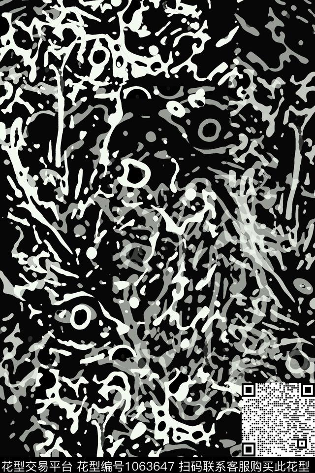 肌理抽象签字笔印花传统印花华亿平台下载（图片编号: 1063647） - 瓦栏（Walan）