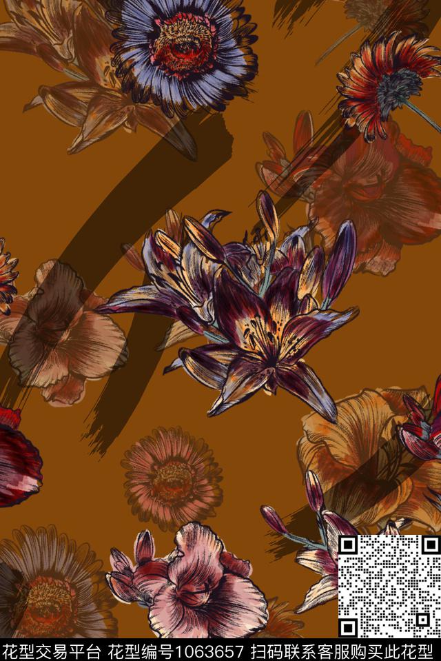 数码华亿平台大牌风花卉数码印花华亿平台下载（图片编号: 1063657） - 瓦栏（Walan）